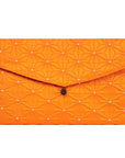 Orange Geometric Flower Recycled Kimono Jewelry Pouch