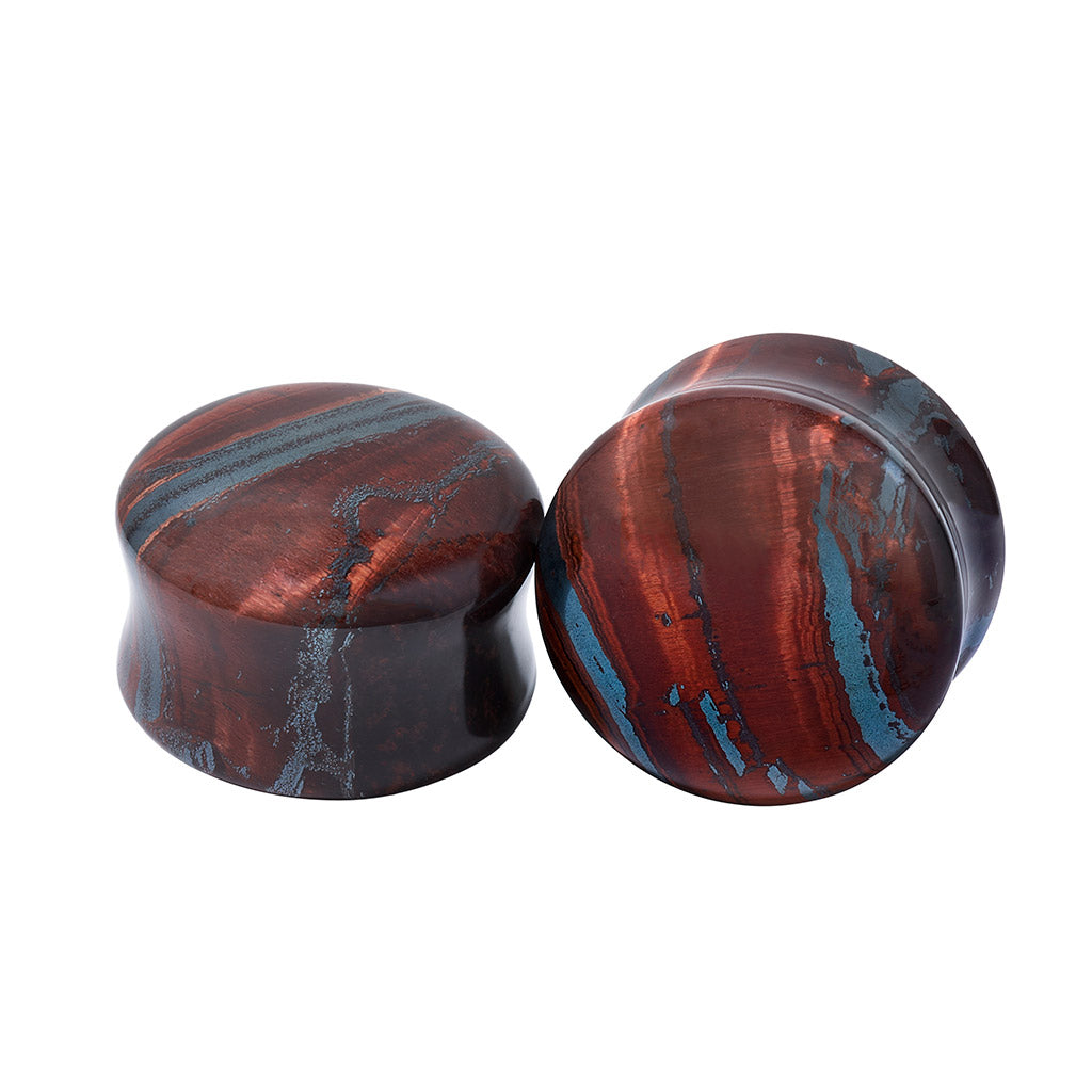 Red Tiger&#39;s Eye Double Flare Plugs