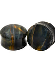 Blue Tiger's Eye Double Flare Plugs