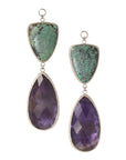Turquoise & Faceted Amethyst Dangles