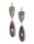 Turquoise & Faceted Amethyst Dangles
