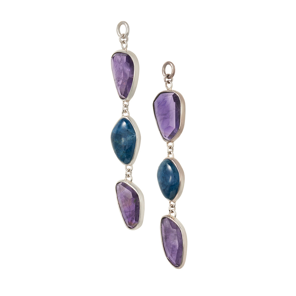 Apatite &amp; Faceted Amethyst Dangles