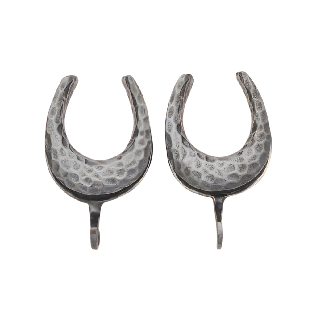 Oxidized Sterling Silver Hammered Saddle Spreader Hooks