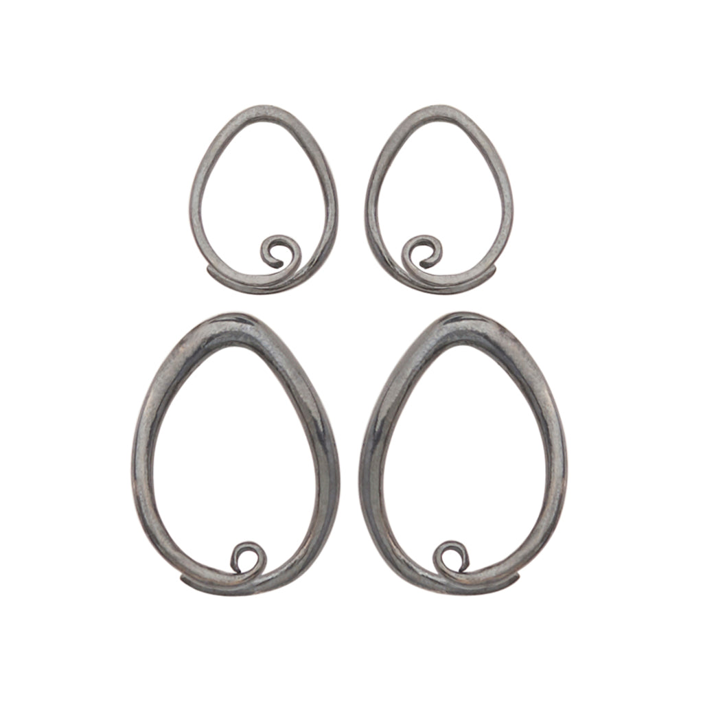 Oxidized Sterling Silver Tear Coils