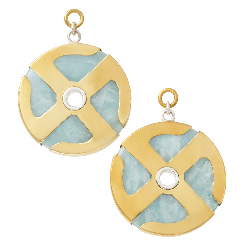 Aquamarine Hindu/Buddhist Swastika Discs