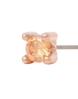 Rose Gold Vermeil 2mm Single CZ Pin 18g/16g