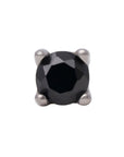 Black Rhodium Silver 3mm Single CZ Pin 18g/16g