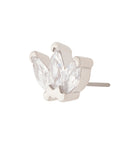 White Rhodium Silver Triple Marquise CZ Pin 18g/16g
