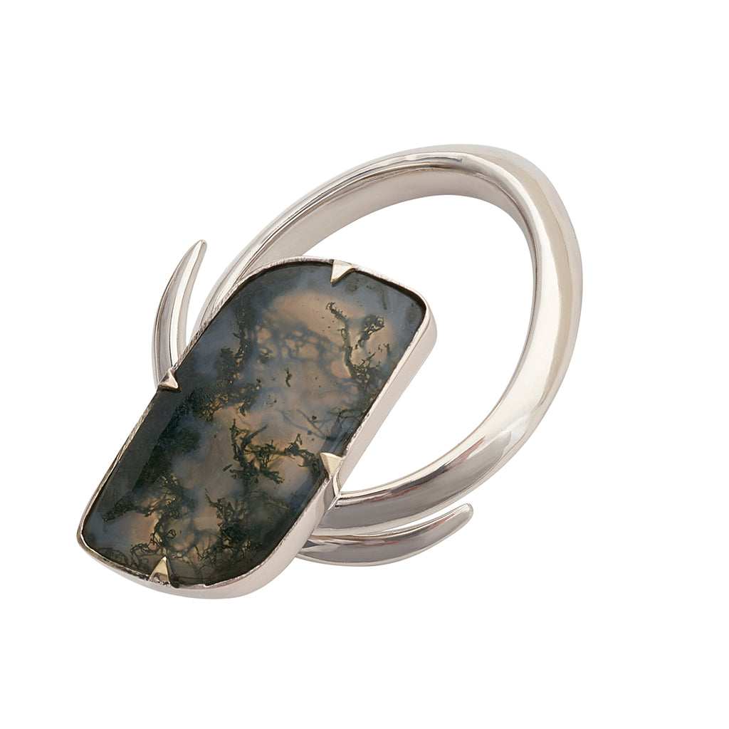 Moss Agate Prong Coils