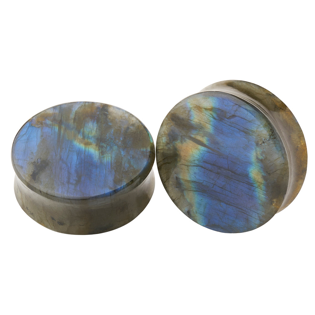 Labradorite A Grade Double Flare Flat Plugs