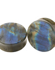 Labradorite A Grade Double Flare Flat Plugs