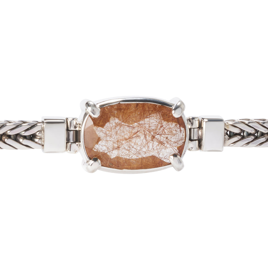 Rutilated Quartz Square Bracelet