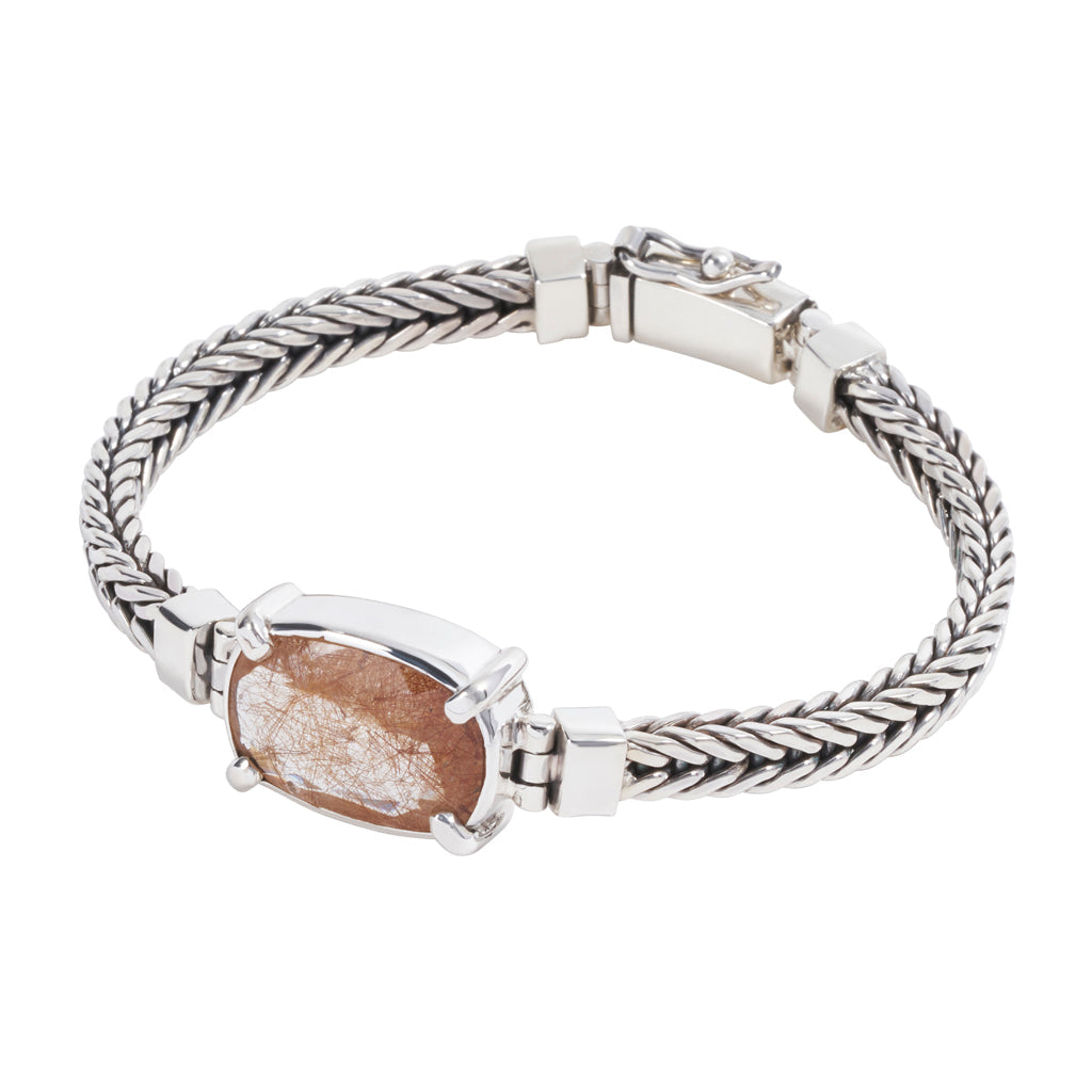 Rutilated Quartz Square Bracelet