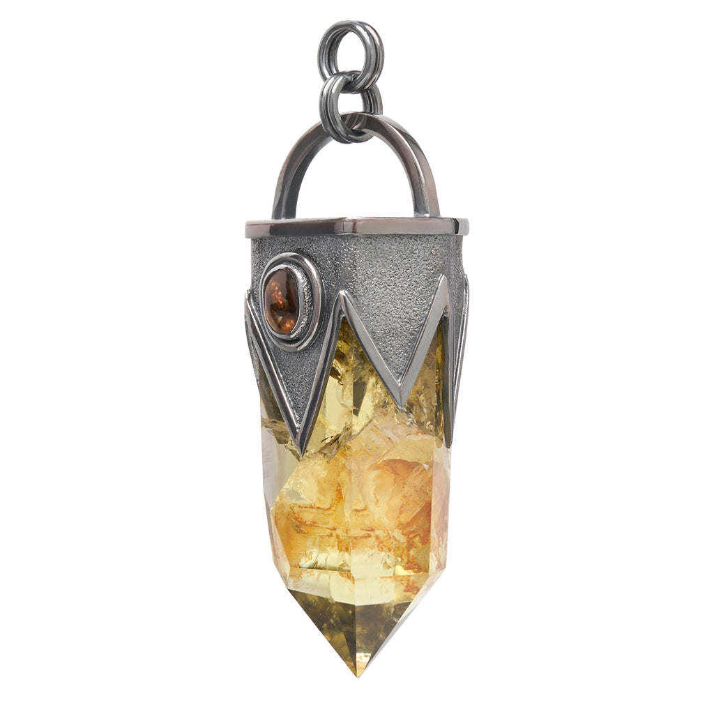 Fire Agate &amp; Citrine Dangles