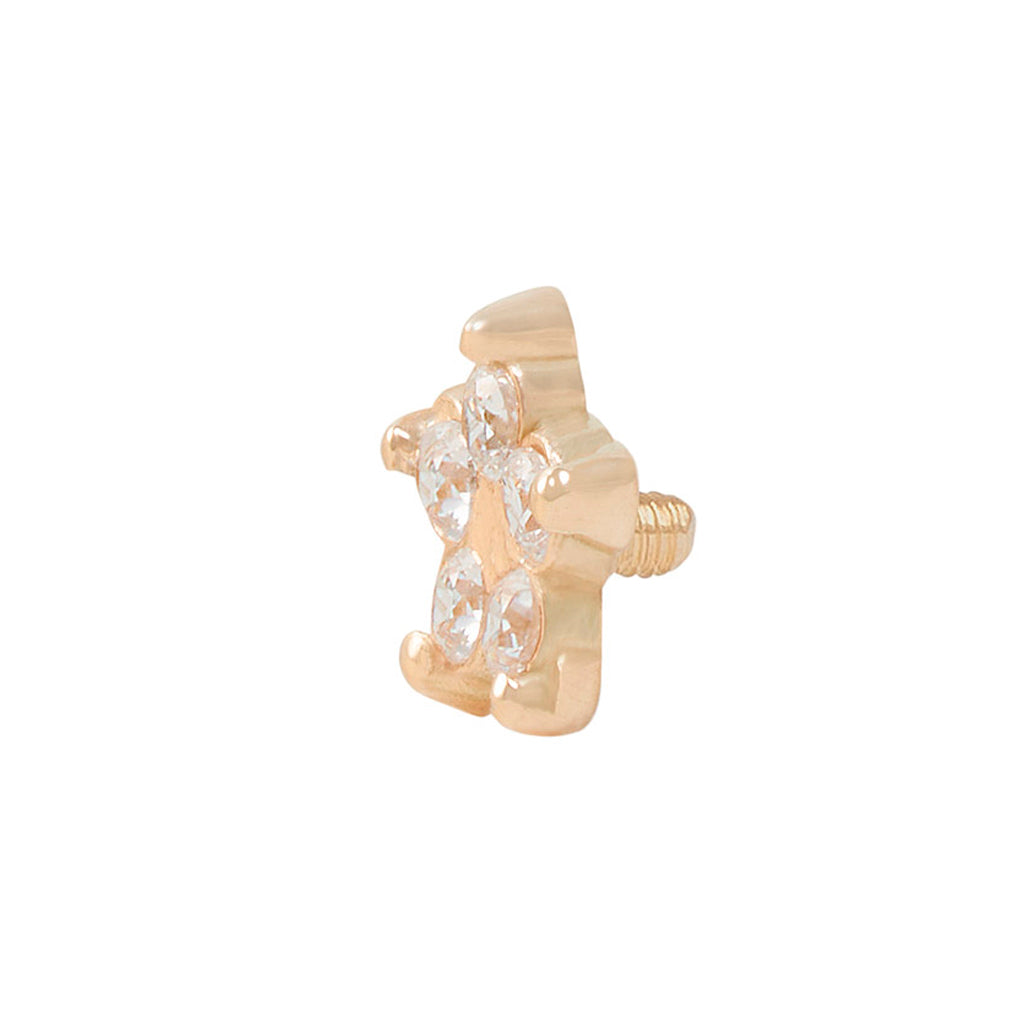 Solid Gold Star Clear CZ