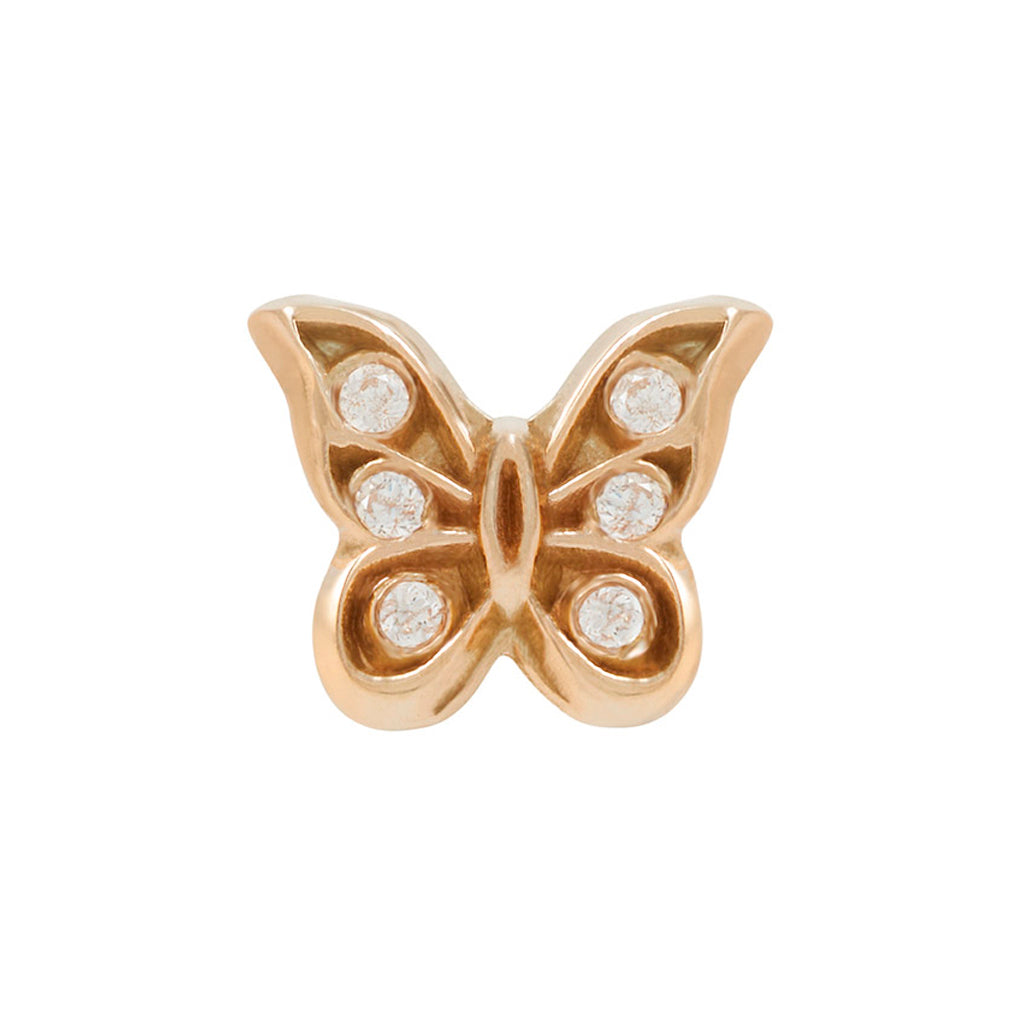 Solid Gold Butterfly Clear CZ