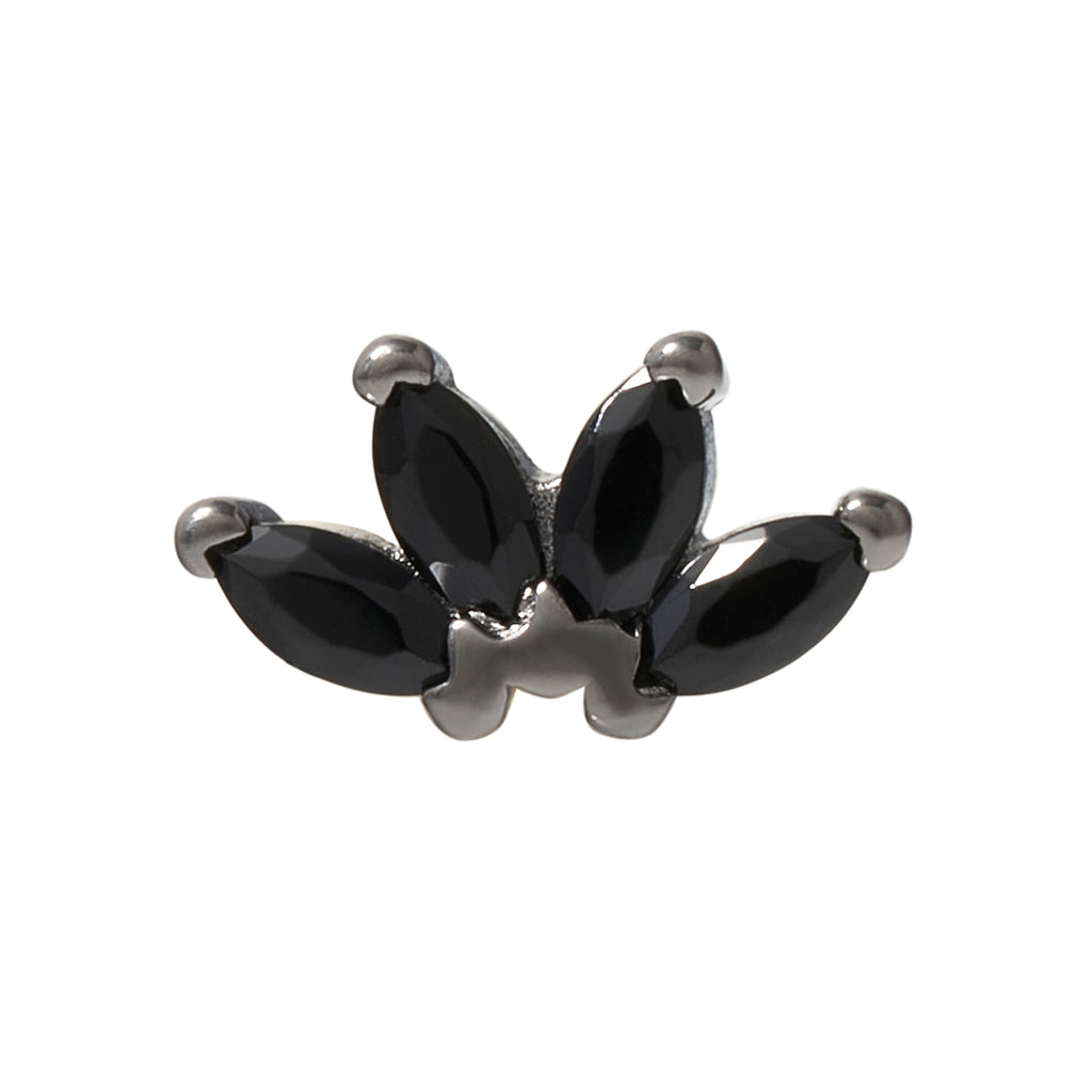 Black Rhodium Silver Quadruple Marquise CZ Pin 18g/16g