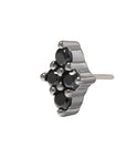 Black Rhodium Silver Luminous CZ Pin 18g/16g