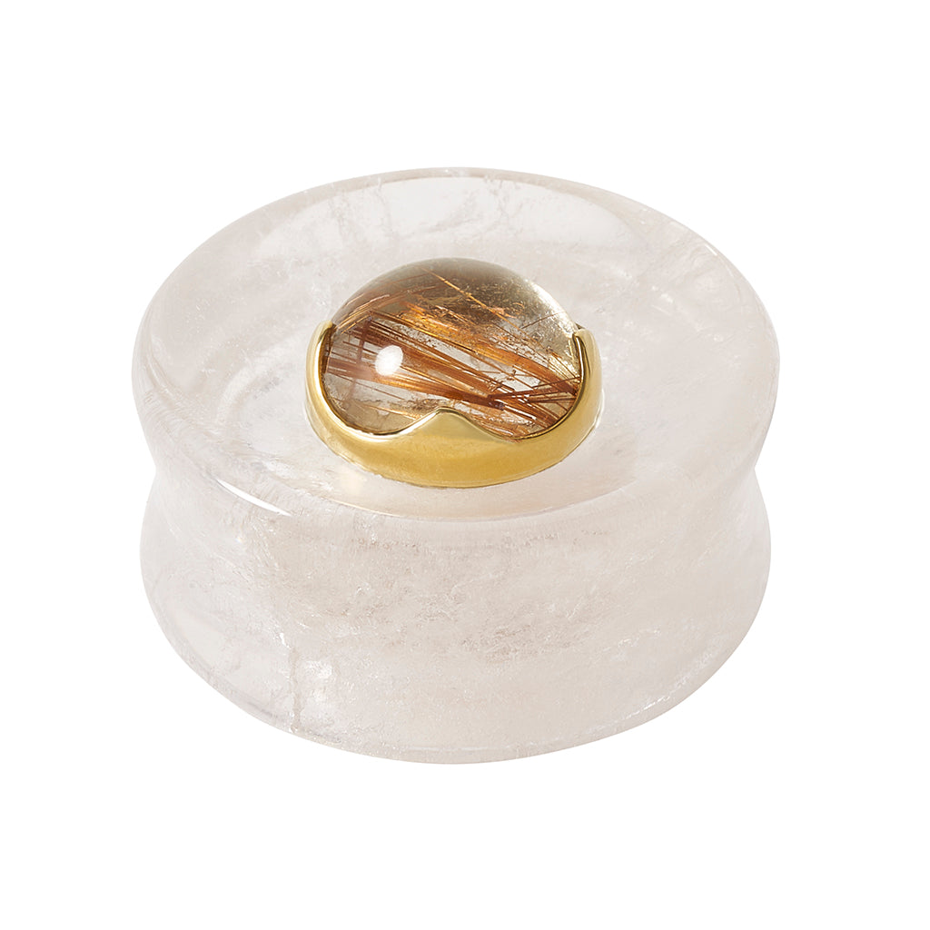 Quartz Inlay Quartz & Rutilated Quartz Stone Inlay Plugs – Jimmy Buddha Designs