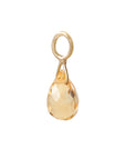 Solid Gold Citrine Briolette Charm