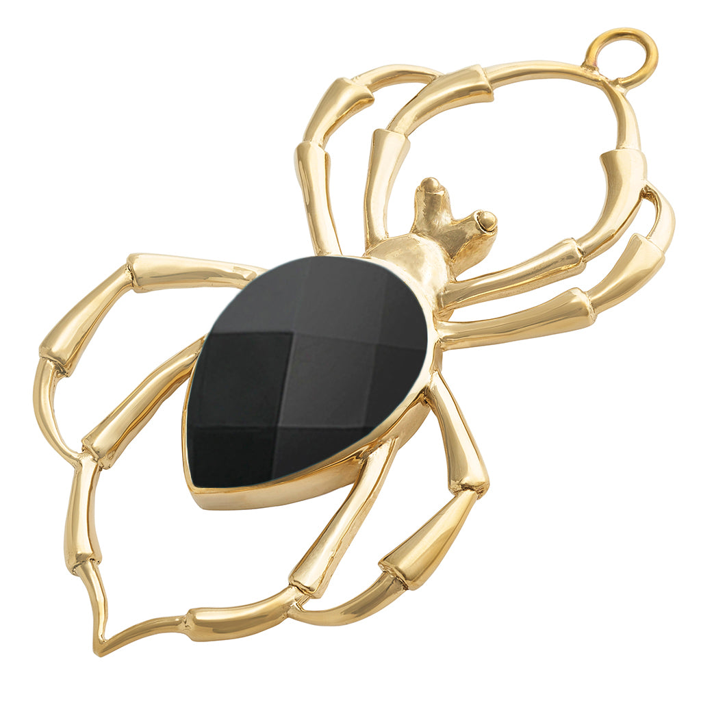 Faceted Black Obsidian Arachnid