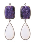 Charoite & Faceted Chalcedony Zircon Pave