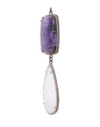 Charoite & Faceted Chalcedony Zircon Pave